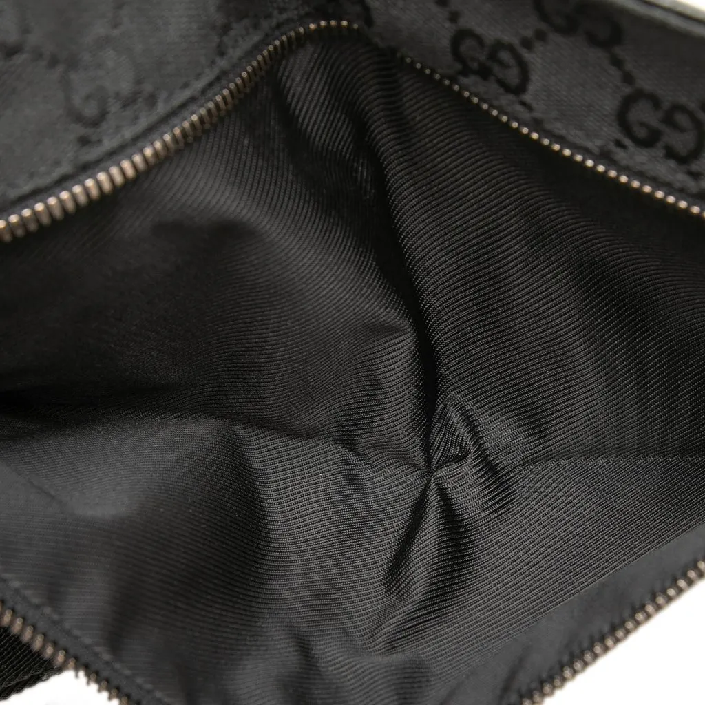 Gucci GG Canvas Double Pocket Belt Bag Black Very good - Model View