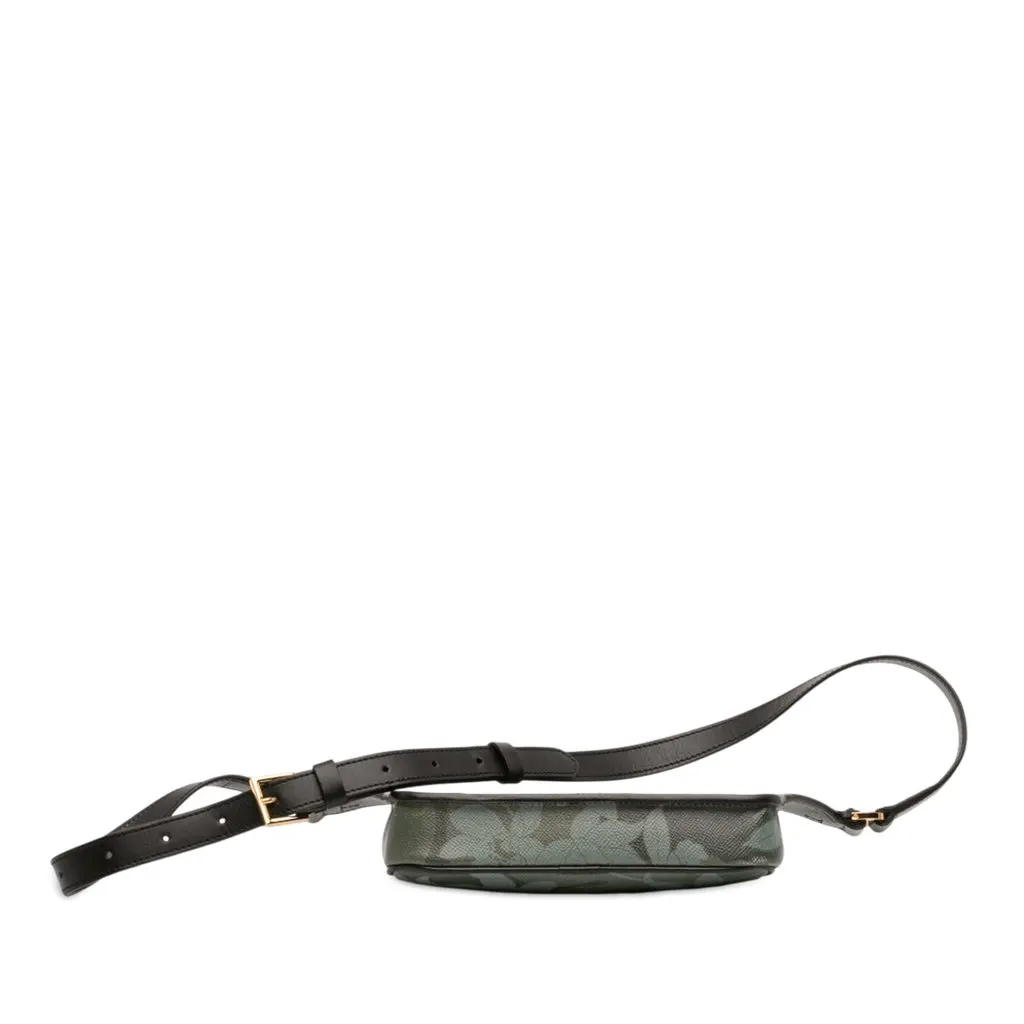 Tom Ford Leather Floral Print Belt Bag Green Leather Very good - Inside View
