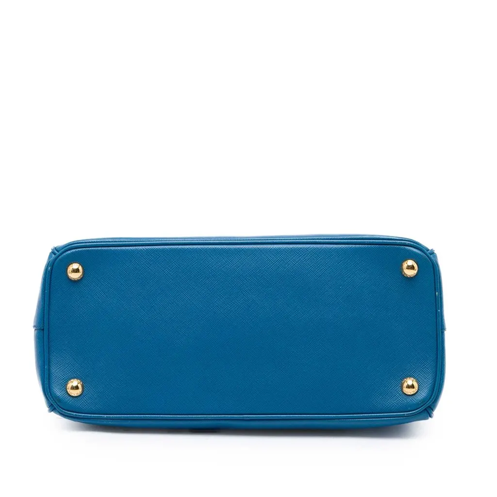 Prada Small Saffiano Lux Galleria Double Zip Satchel Blue Leather Very good - Inside View
