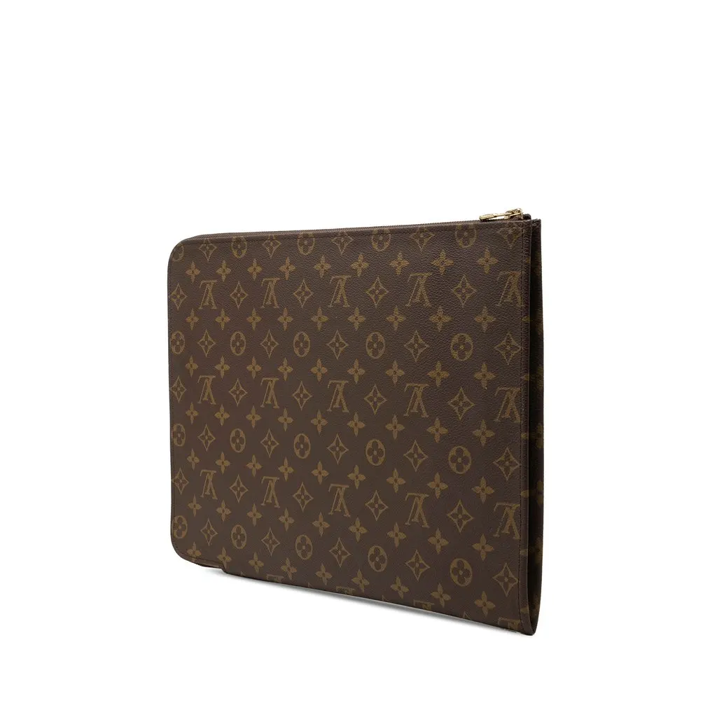 Louis Vuitton Monogram Poche Documents Portfolio Brown Very good - Back View