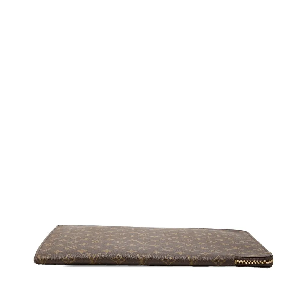 Louis Vuitton Monogram Poche Documents Portfolio Brown Very good - Inside View