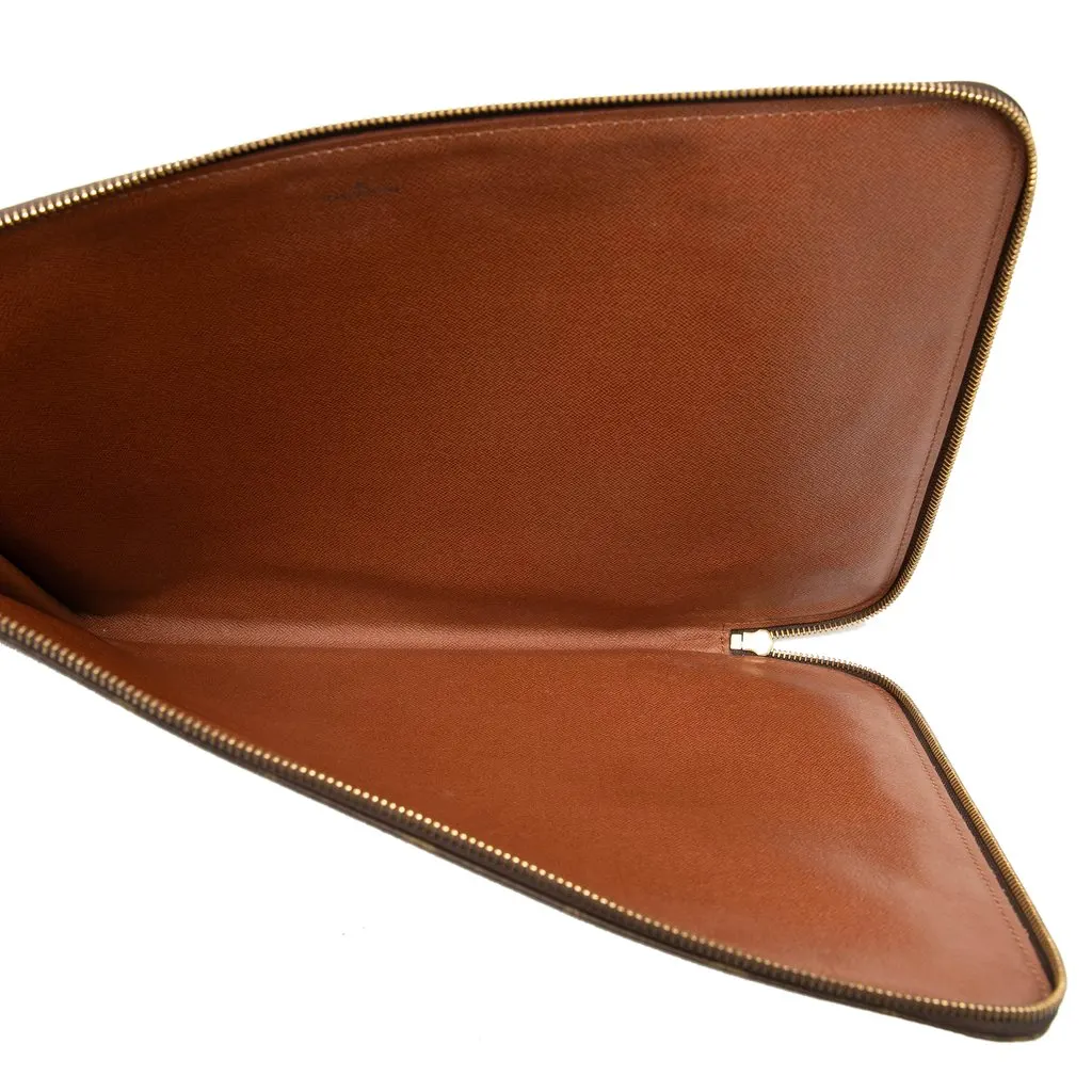Louis Vuitton Monogram Poche Documents Portfolio Brown Very good - Model View