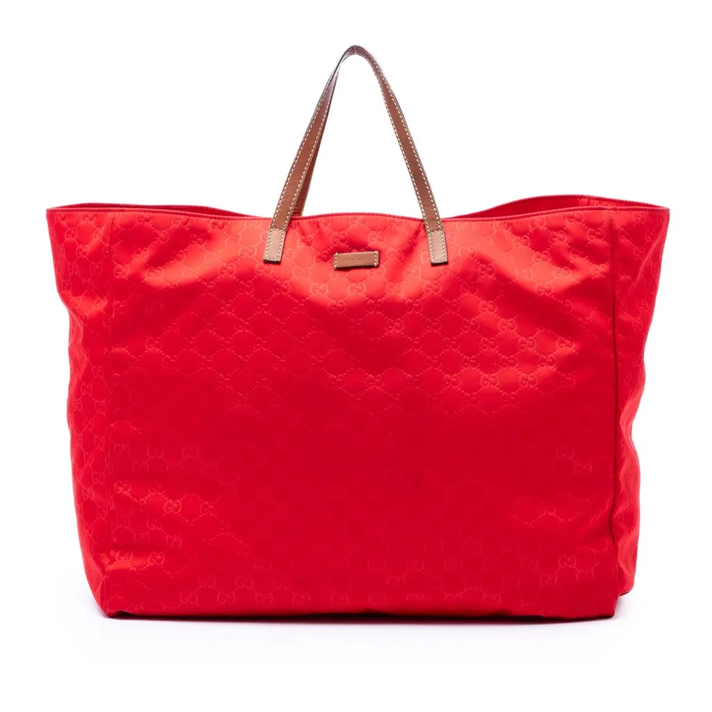 Gucci GG Canvas Travel Bag Red Very good - Front View