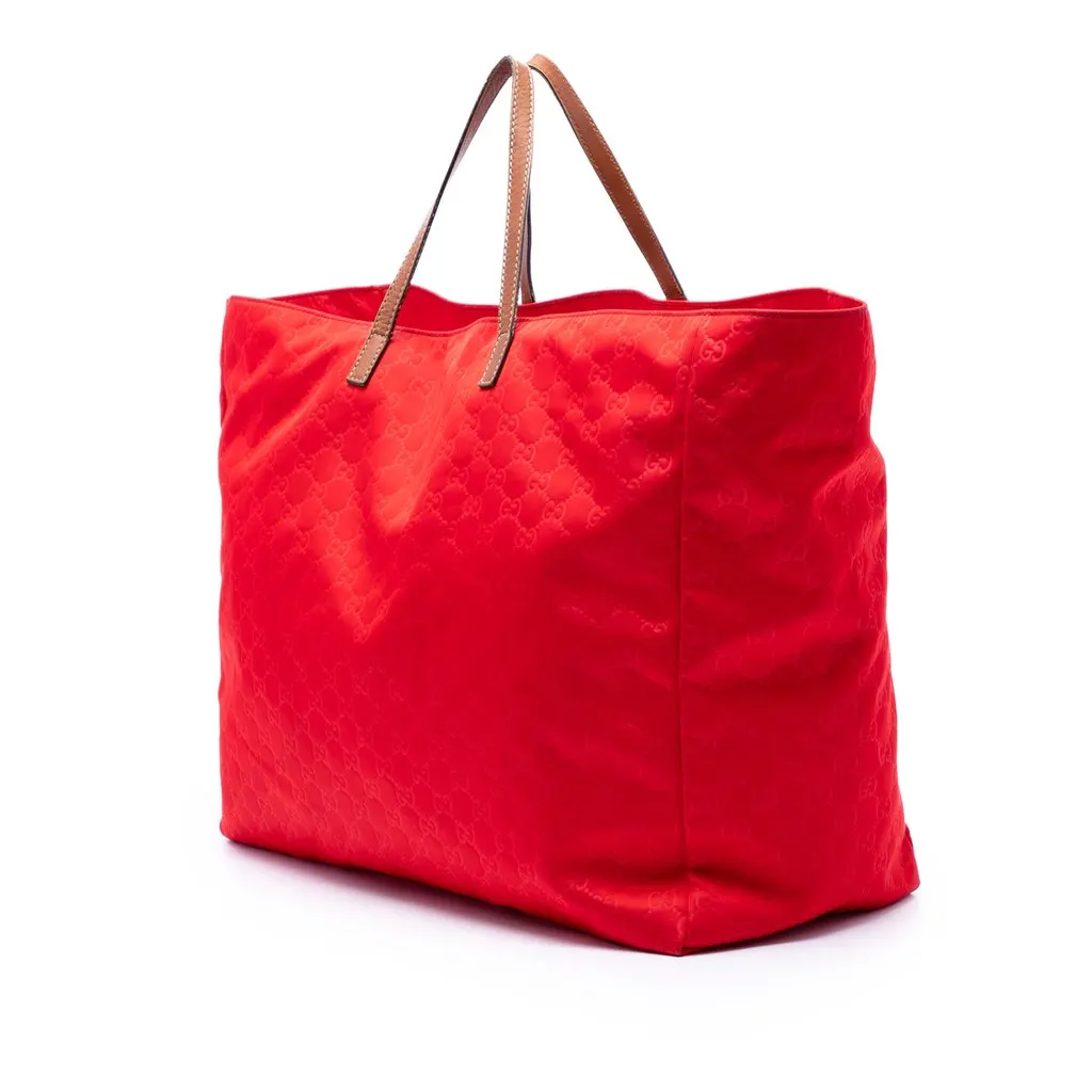 Gucci GG Canvas Travel Bag Red Very good - Back View
