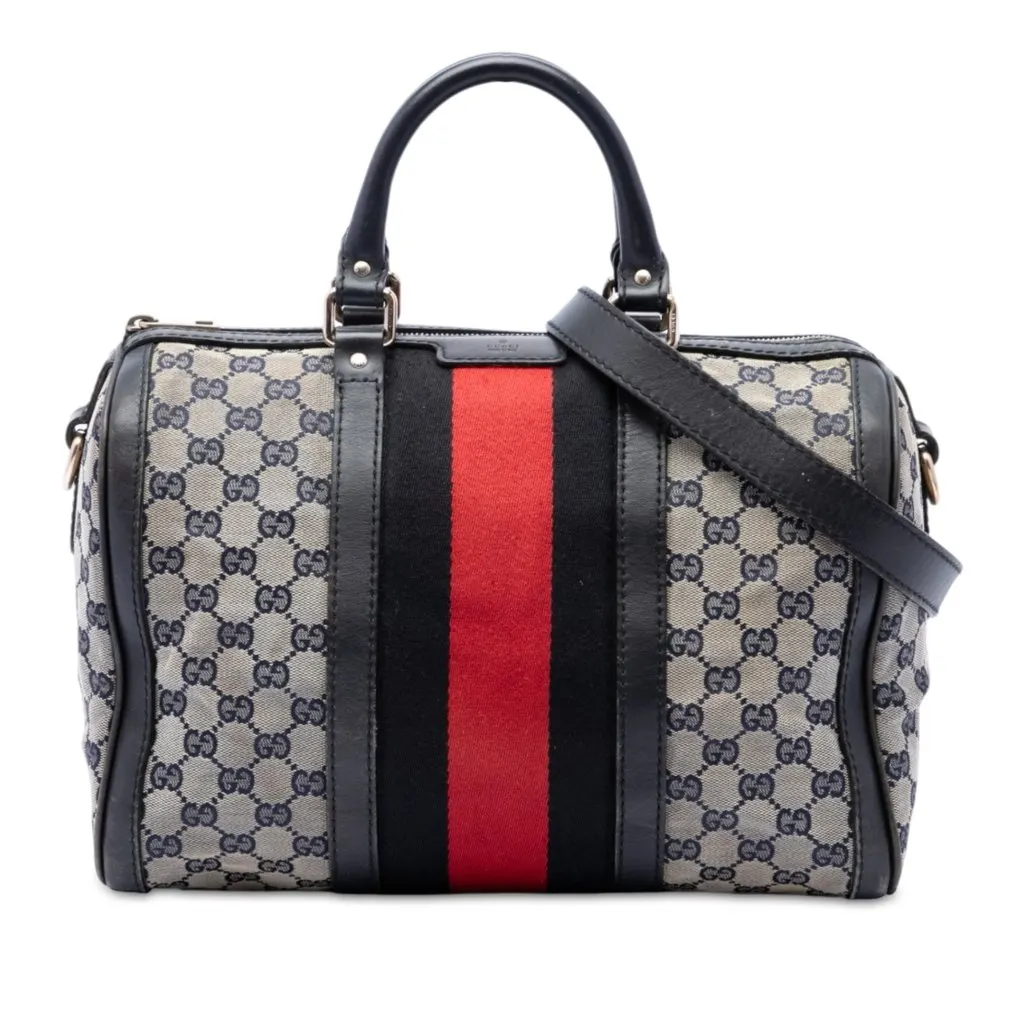 Gucci Medium GG Canvas Web Joy Boston Bag Beige Very good - Front View