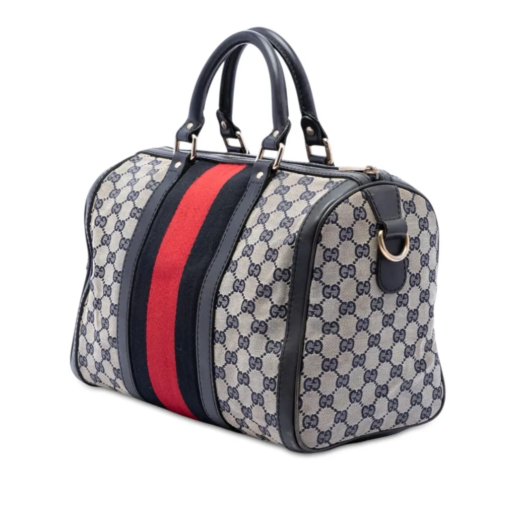 Gucci Medium GG Canvas Web Joy Boston Bag Beige Very good - Back View