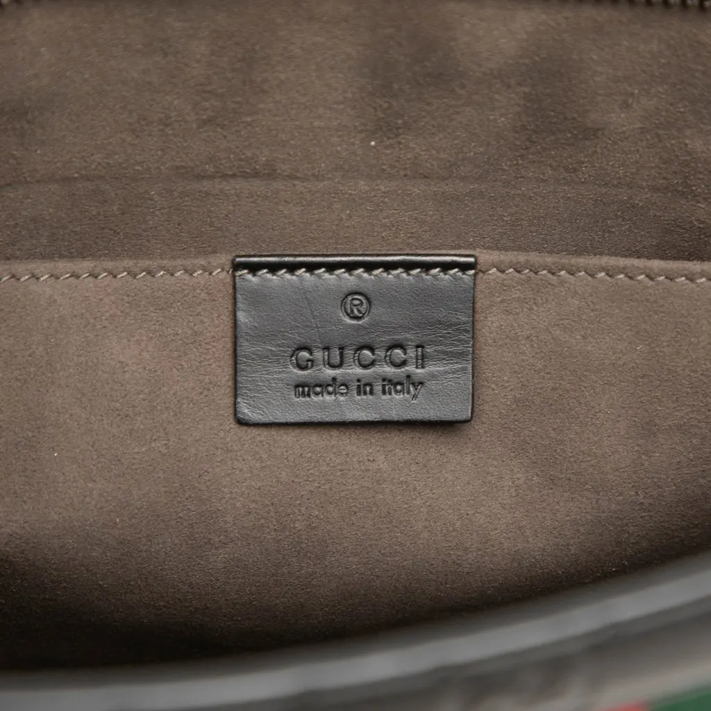 Gucci Guccissima Web Clutch Black Leather Very good - Box View