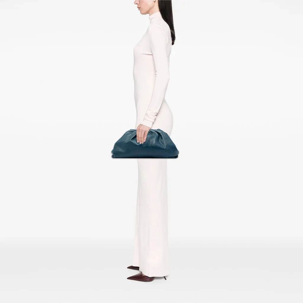 Bottega Veneta Smooth Butter Calf The Pouch Blue Leather Very good - Box View