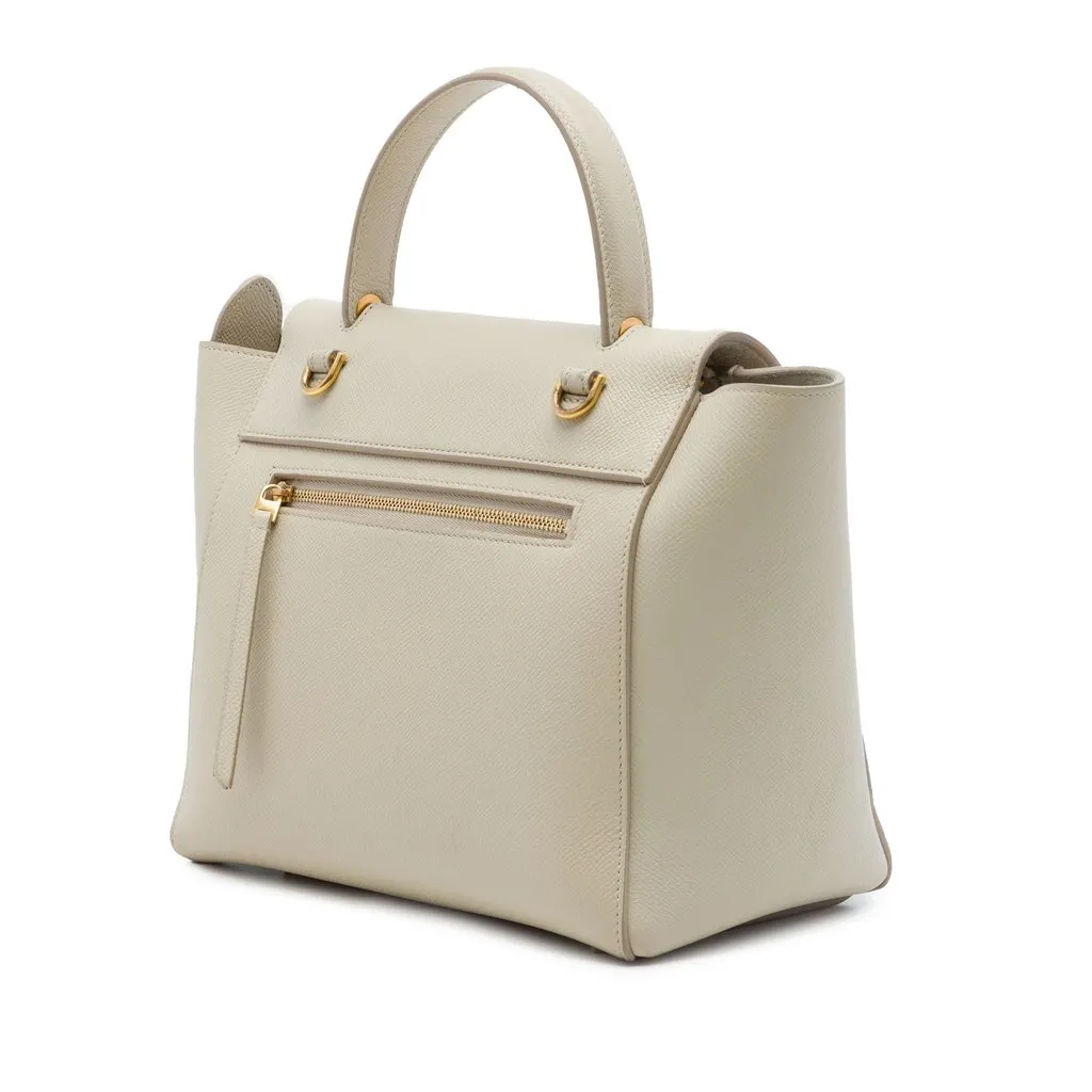Celine Micro Grained Calfskin Belt Bag Beige Leather Very good - Back View