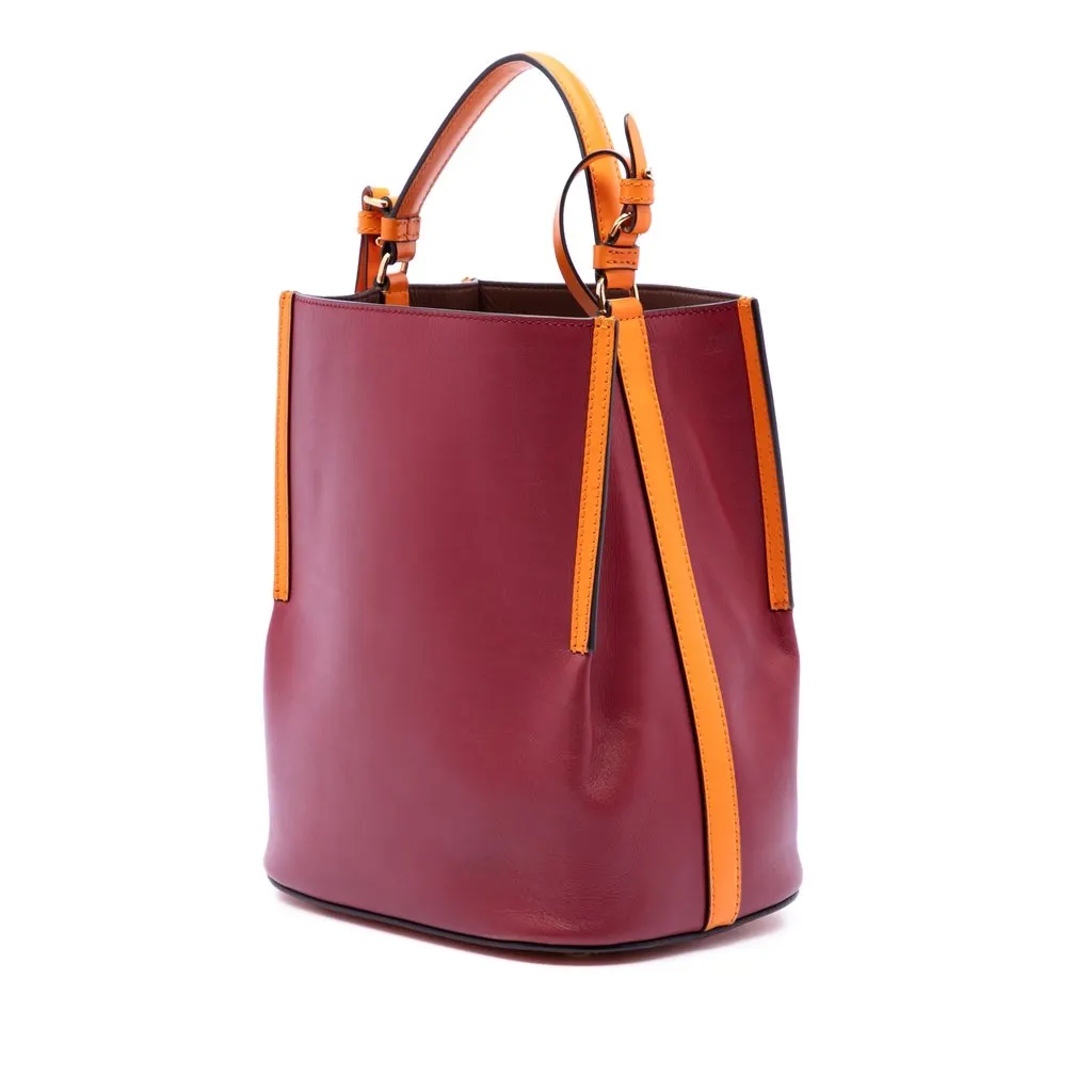 Burberry Small Leather Peggy Bucket Bag Red Leather Very good - Back View