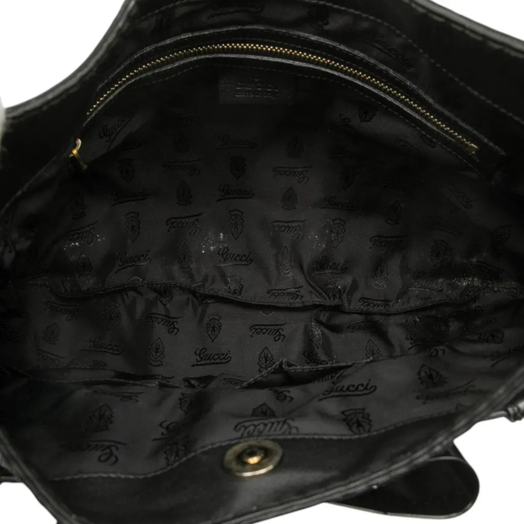 Gucci Medium Coated Canvas Dialux Queen Hobo Black Very good - Model View