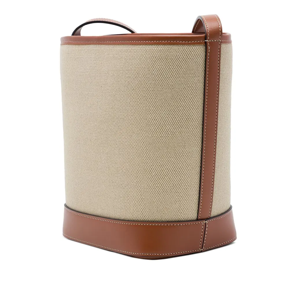Celine Small Canvas Cuir Triomphe Bucket Bag Brown Canvas Very good - Back View