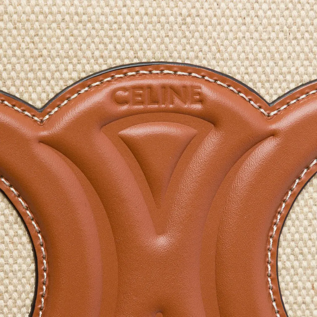Celine Small Canvas Cuir Triomphe Bucket Bag Brown Canvas Very good - Box View