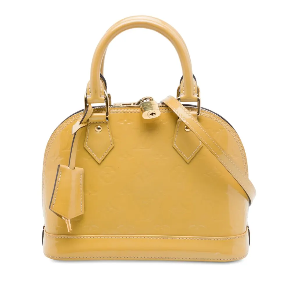 Louis Vuitton Monogram Vernis Alma BB Yellow Leather Very good - Front View