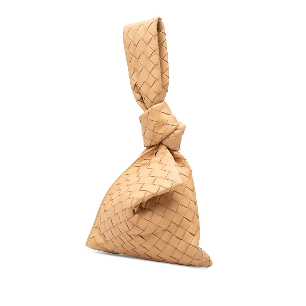 Bottega Veneta Mini Calfskin BV Twist Bag Beige Leather Very good - Back View
