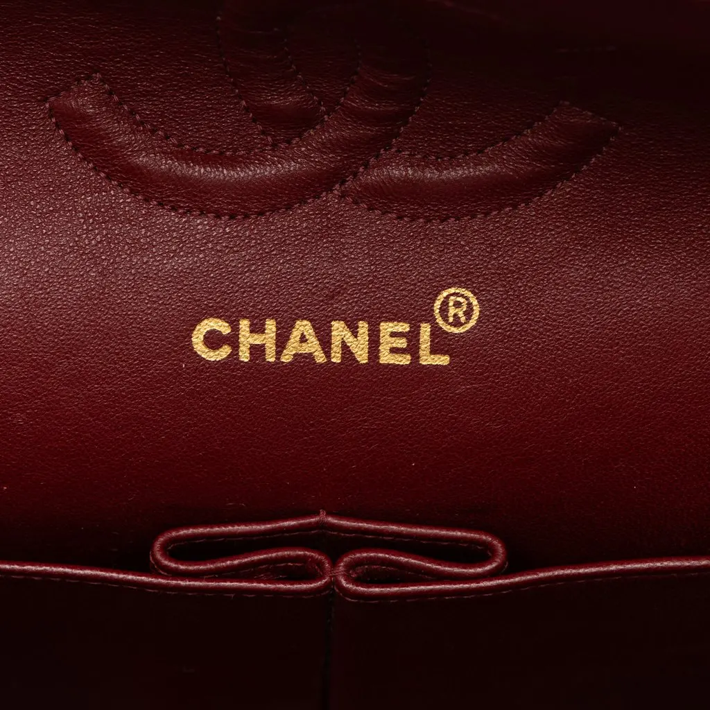 Chanel Medium Classic Lambskin Double Flap Black Leather Good - Box View