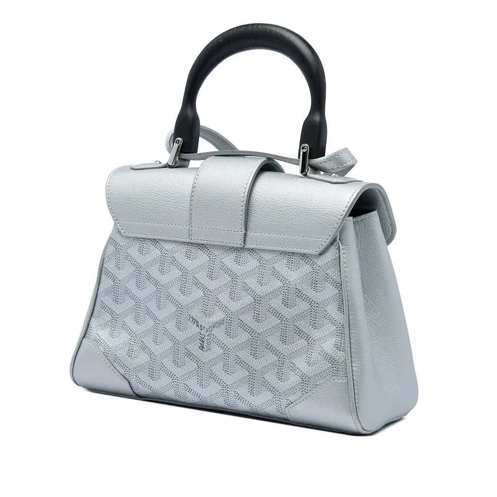 Goyard Mini Goyardine Precious Metals Saigon Souple Silver Canvas Very good - Back View