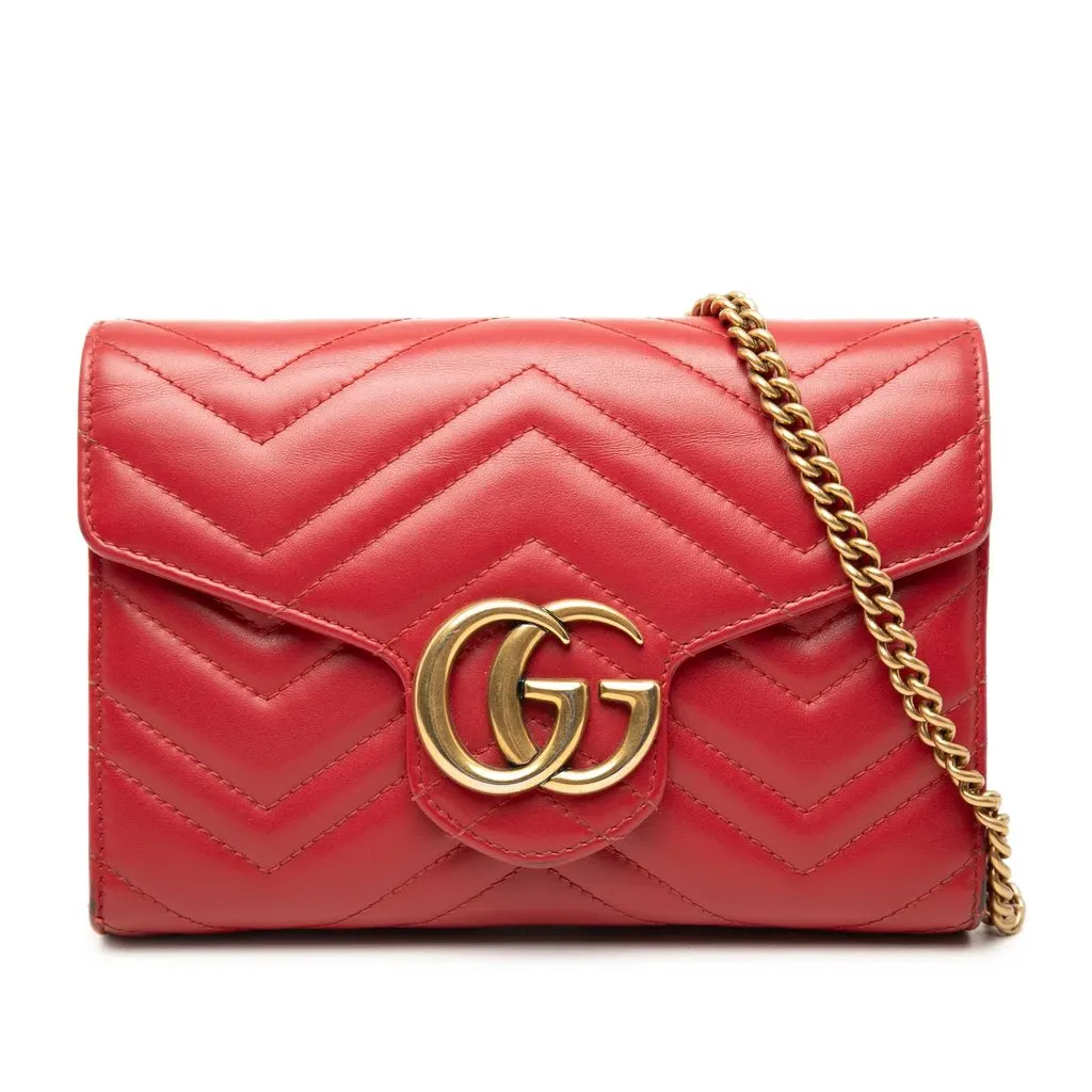 Gucci GG Marmont Matelasse Calfskin Wallet On Chain