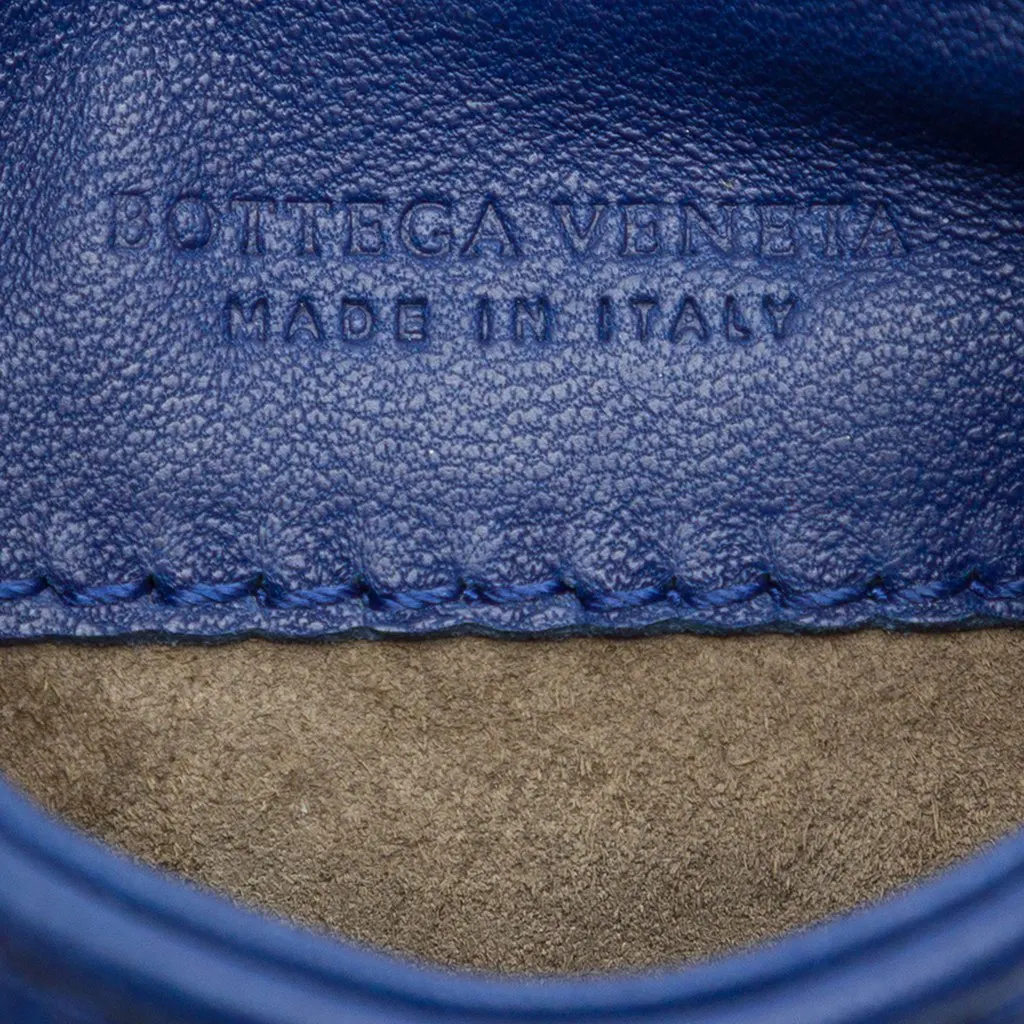 Bottega Veneta Nappa Intrecciato Phone Case Pouch Blue Leather Very good - Box View