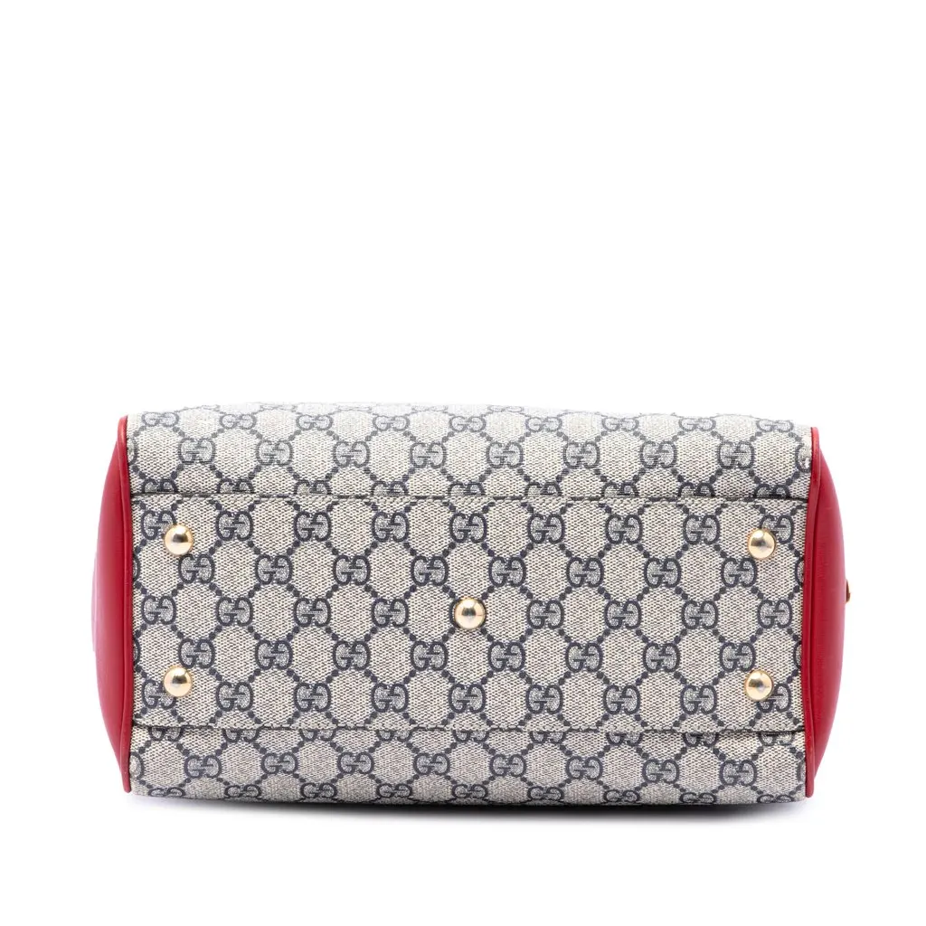 Gucci Small GG Supreme Boston Bag Beige Canvas Good - Inside View