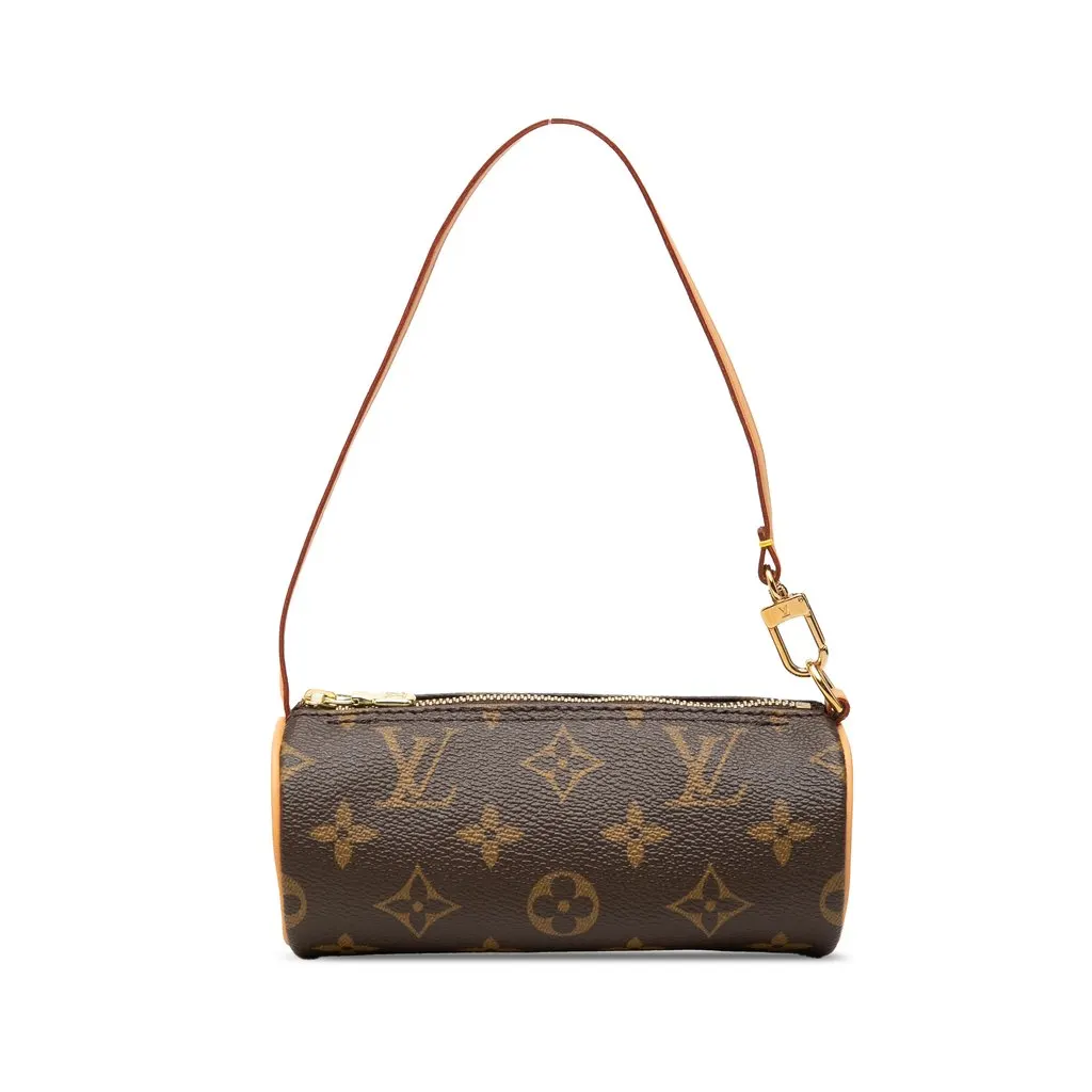 Louis Vuitton Monogram Papillon Pochette Brown Canvas Good - Front View