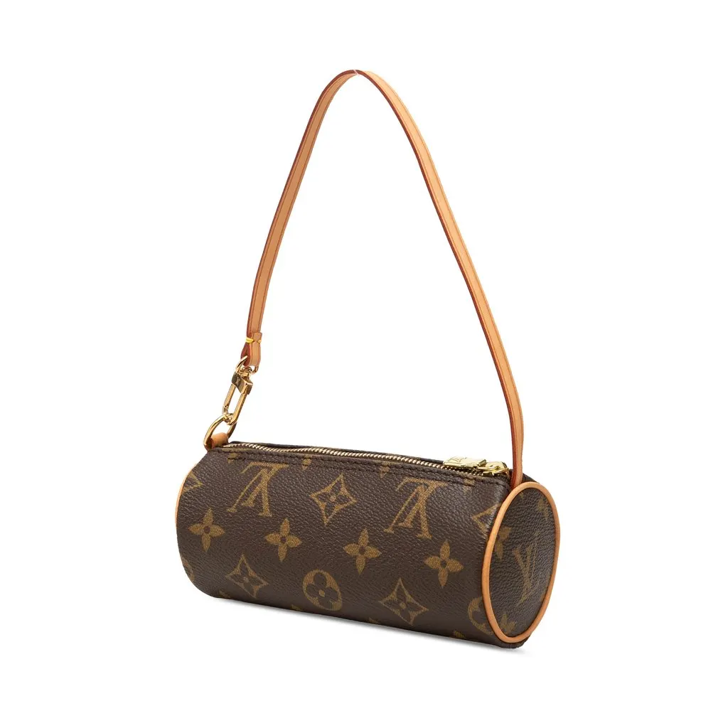 Louis Vuitton Monogram Papillon Pochette Brown Canvas Good - Back View