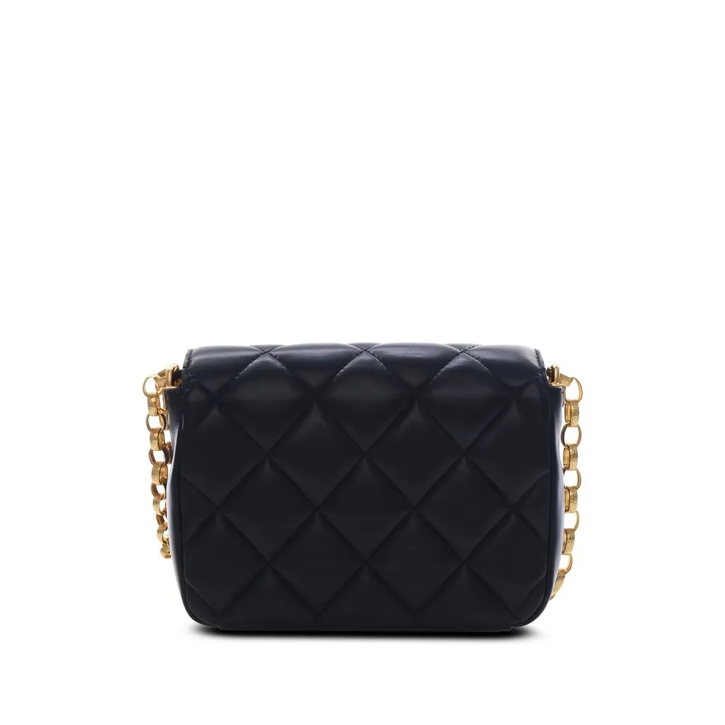 Chanel Small Quilted Lambskin CC Coin Flap Black Leather Very good - Back View