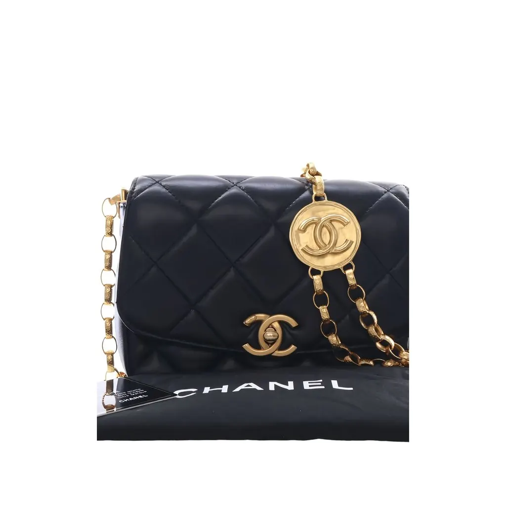 Chanel Small Quilted Lambskin CC Coin Flap Black Leather Very good - Box View
