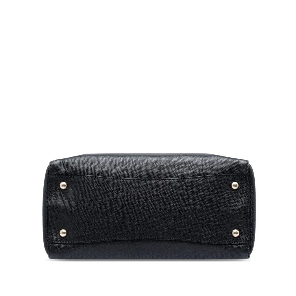 Prada Large Saffiano Cuir Double Zip Top Handle Bag Black Leather Very good - Inside View