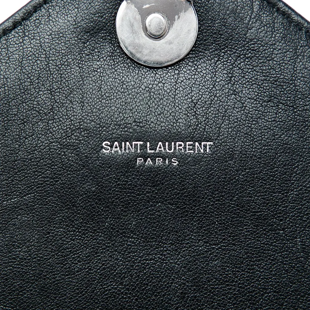 Saint Laurent Large Chevron Sheepskin Monogram College Satchel Black Leather Very good - Box View
