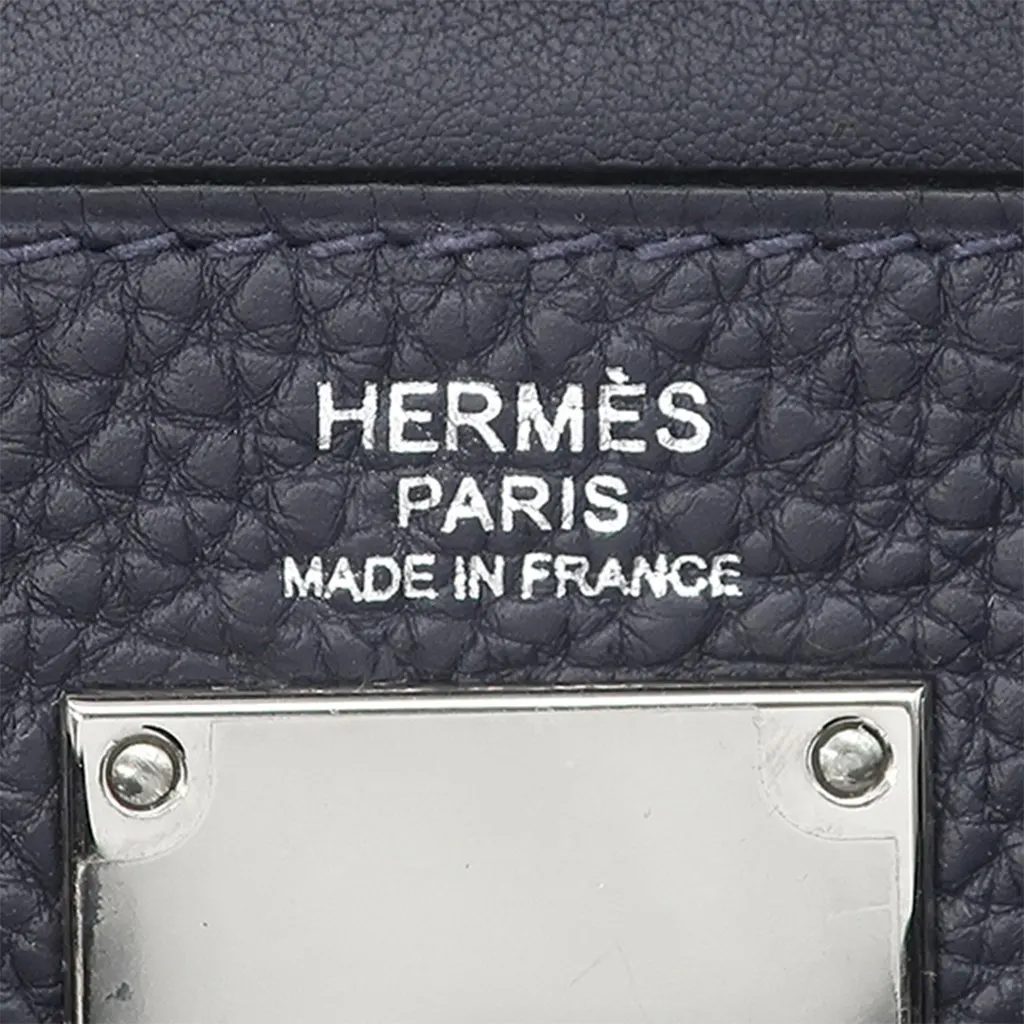 Hermès Togo Kelly Hac A Dos PM Blue Leather Very good - Box View