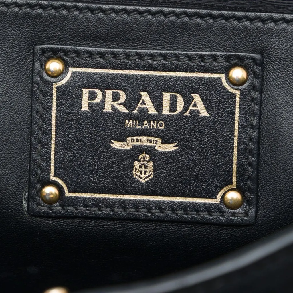 Prada Soft Calf Satchel Black Leather Very good - Box View