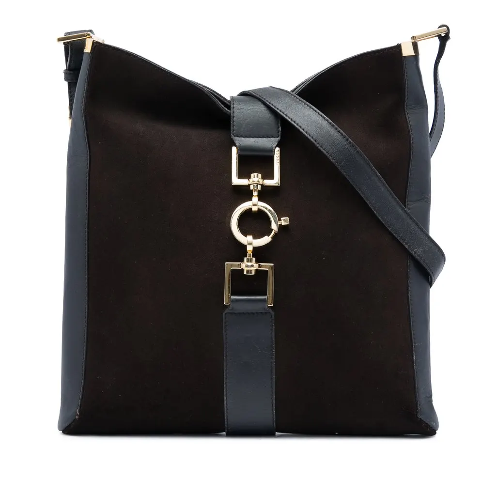 Gucci Suede Jackie Shoulder Bag Brown Leather Very good - Front View