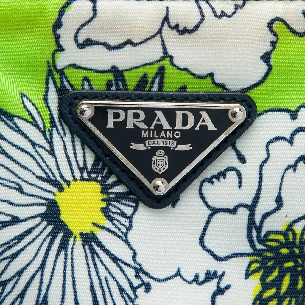 Prada Tessuto Stampato Satchel Green Polyamide Very good - Box View