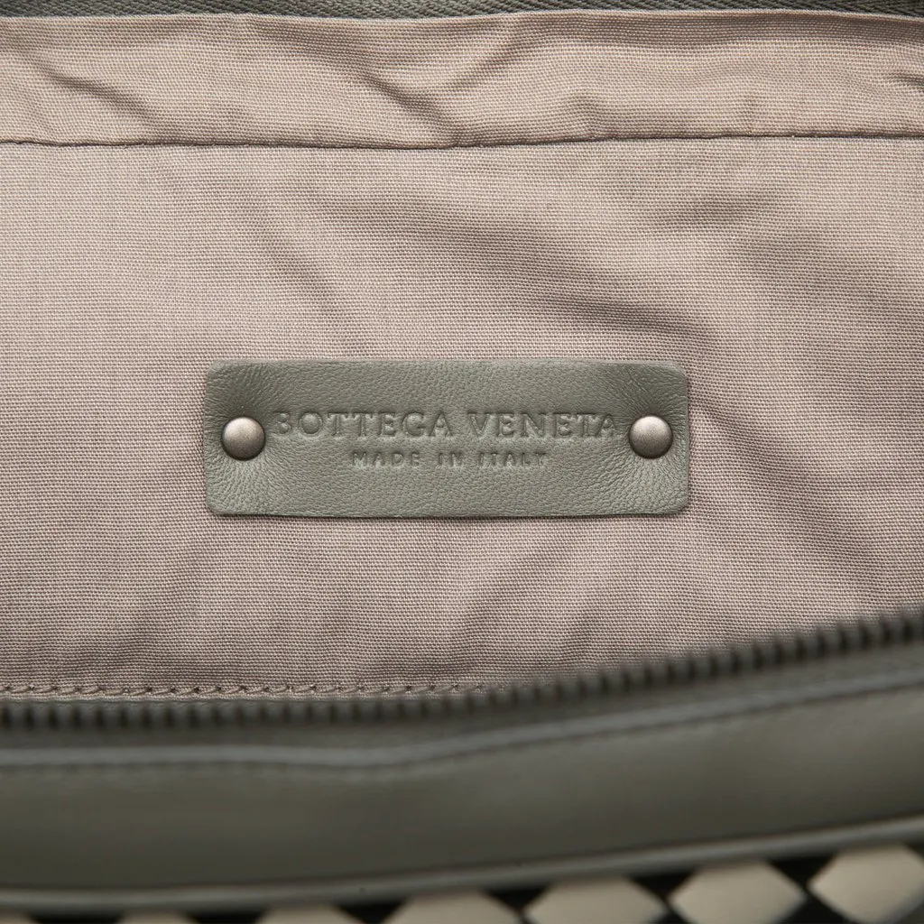 Bottega Veneta Intrecciato Trimmed Leather Briefcase Grey Leather Very good - Box View