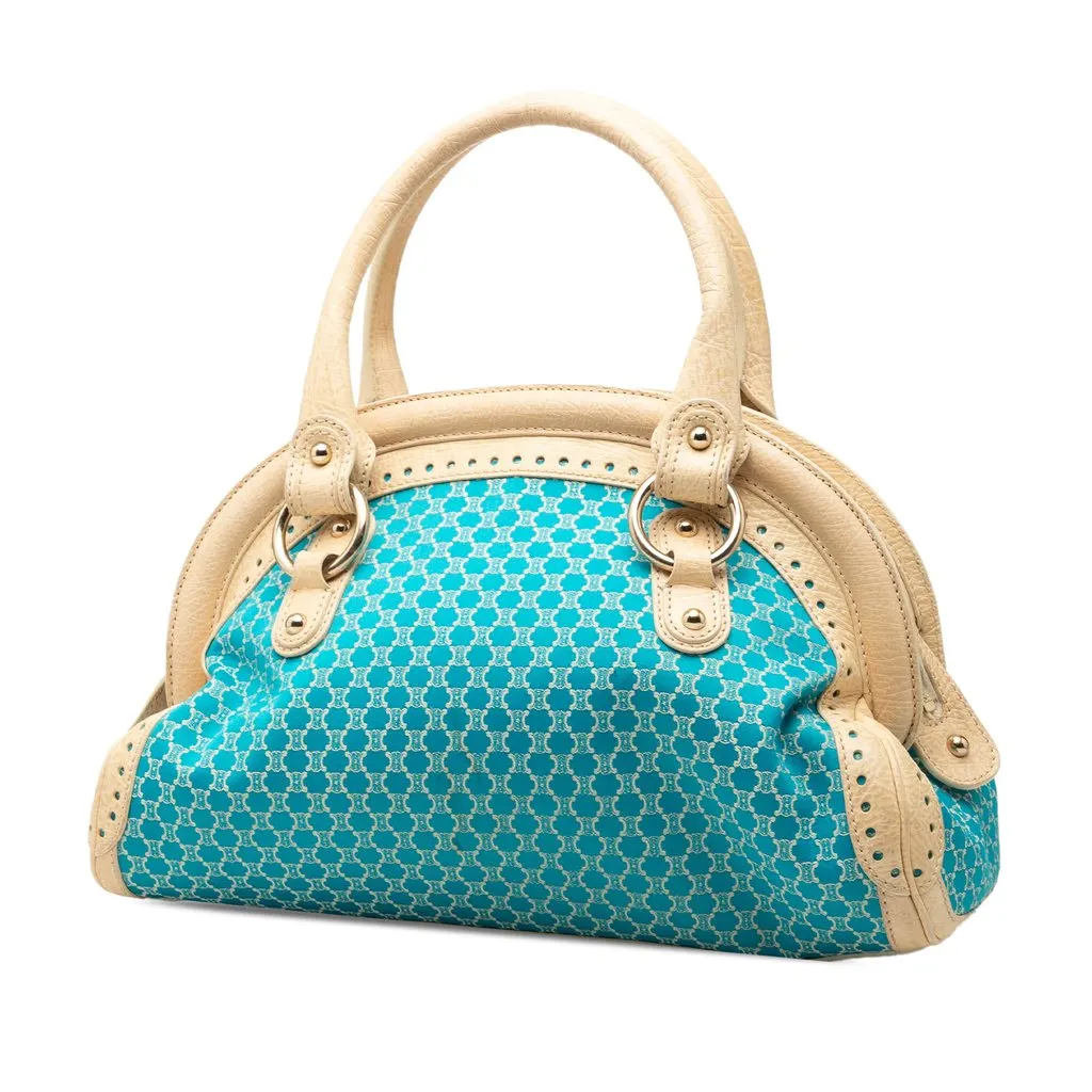 Celine Macadam Canvas Dome Handbag Blue Very good - Back View