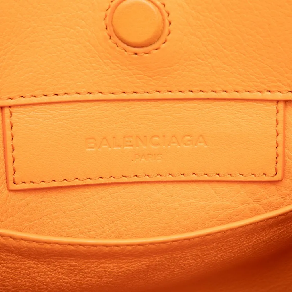 Balenciaga Mini Leather Papier A4 Zip Around Satchel Orange Leather Good - Box View