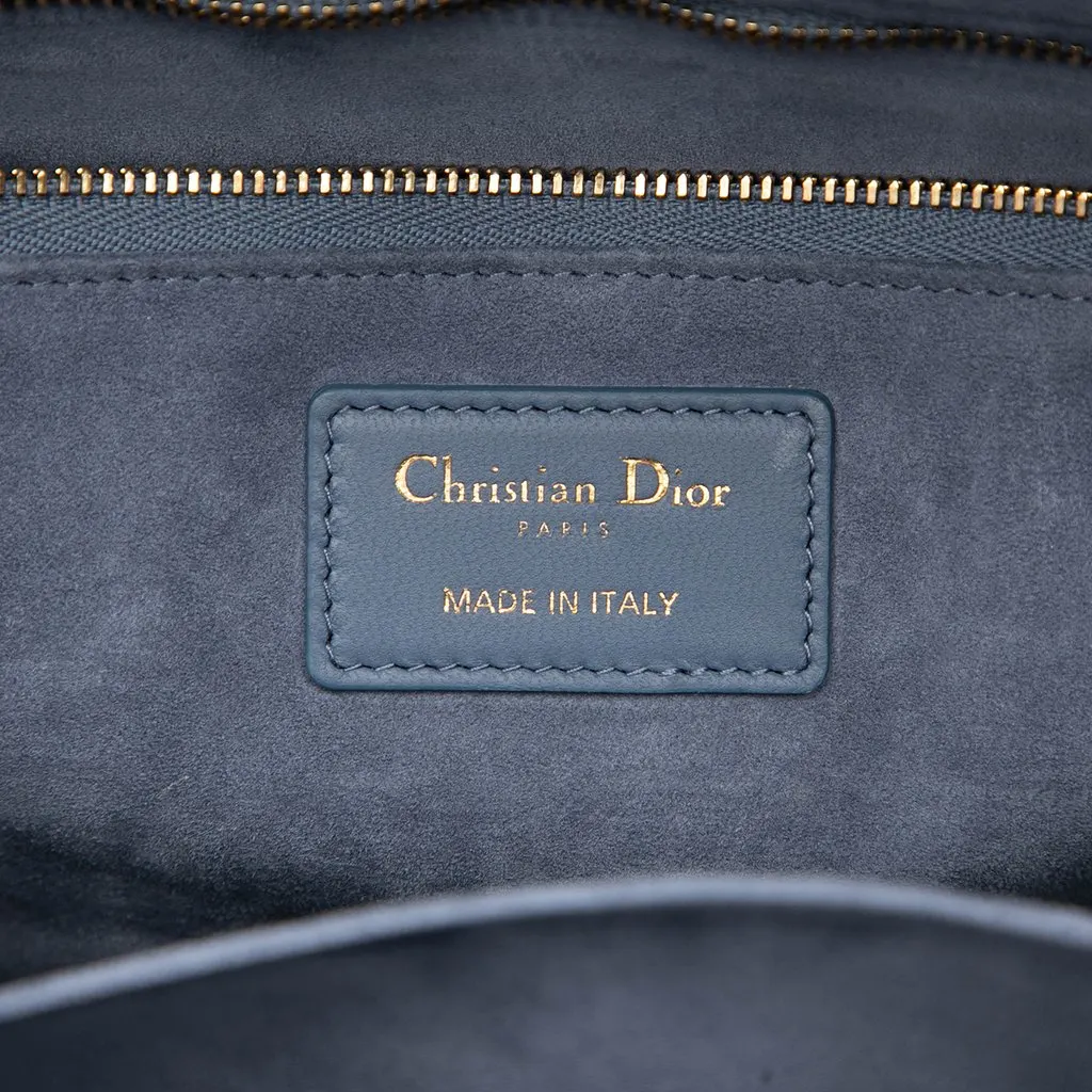 Dior Large Lambskin Cannage Lady Dior Blue Leather Very good - Box View