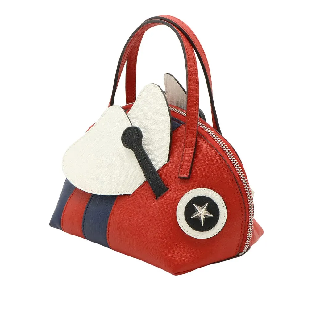Gucci Childrens Leather Zoo Bee Handbag Red Leather Very good - Back View