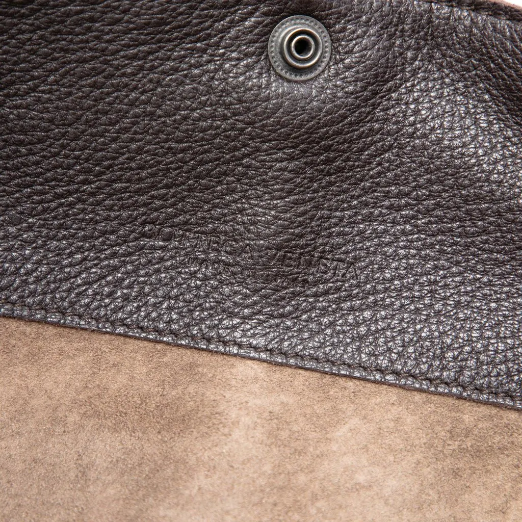 Bottega Veneta Intrecciato Trimmed Cervo Deerskin Convertible Tote Brown Leather Good - Box View