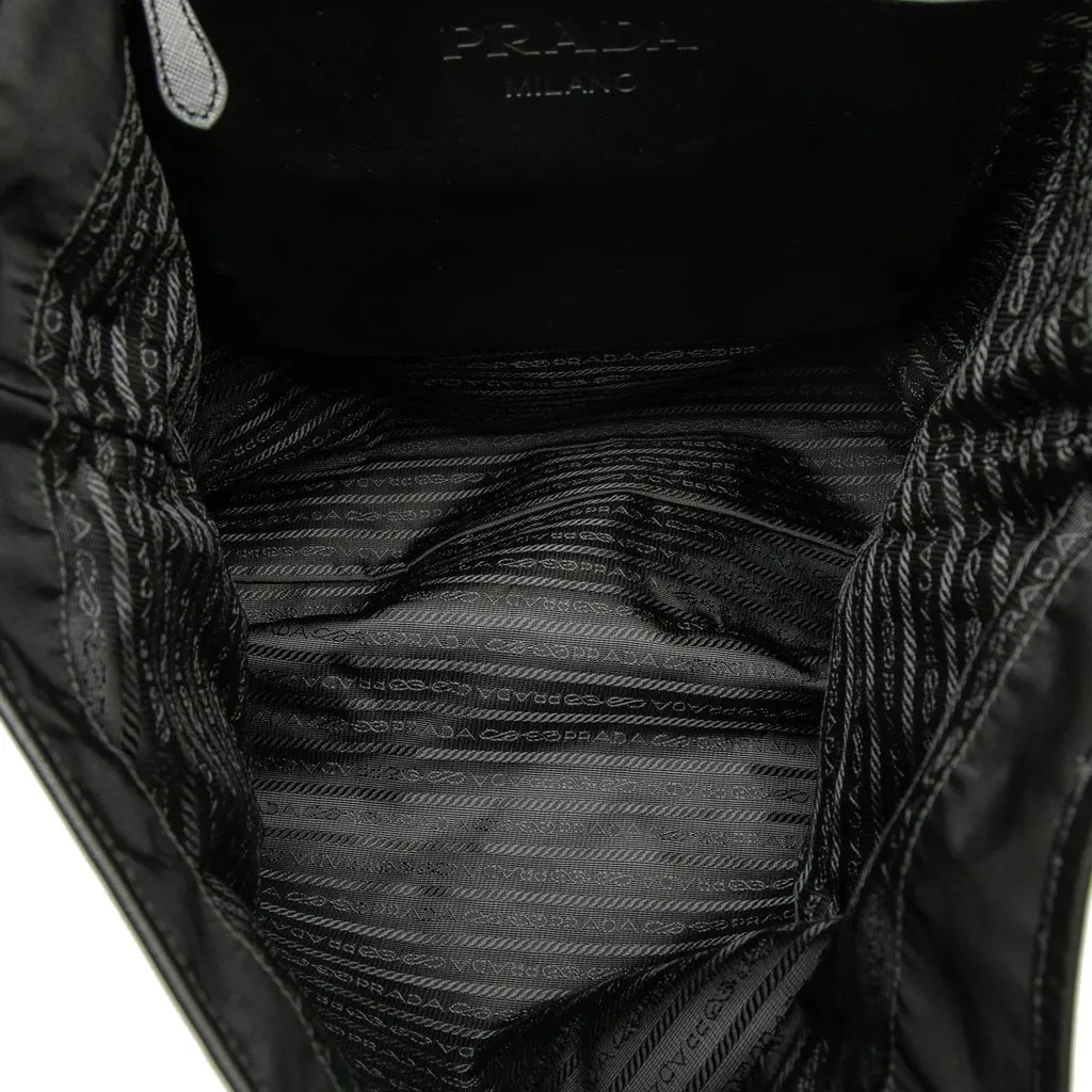 Prada Tessuto Skull Tote Black Very good - Model View