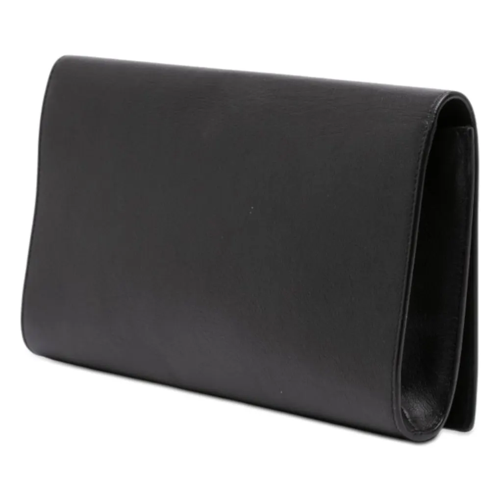 Saint Laurent Large Calfskin Monogram Belle De Jour Clutch Black Leather Very good - Back View