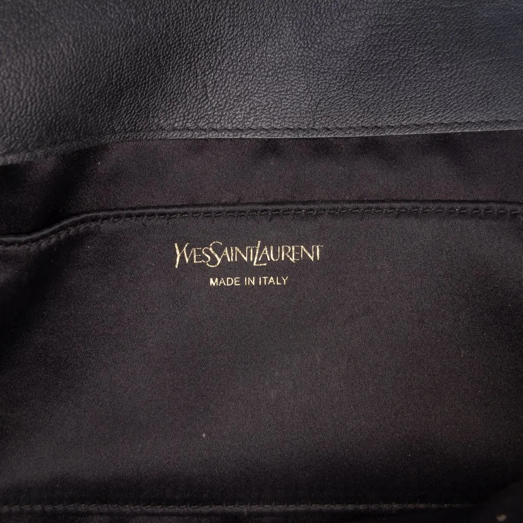 Saint Laurent Large Calfskin Monogram Belle De Jour Clutch Black Leather Very good - Box View