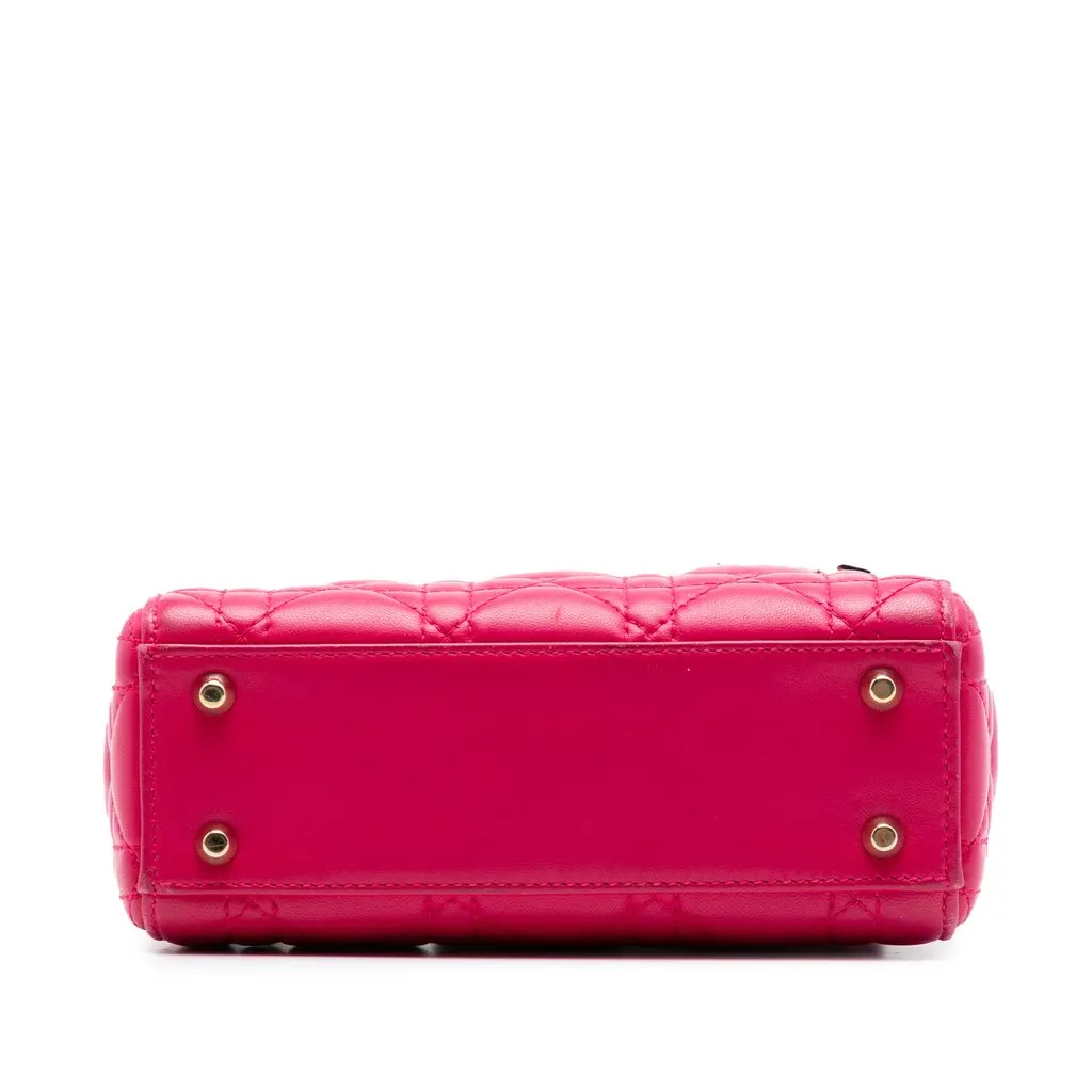 Dior Mini Lambskin Cannage Lady Dior Pink Leather Very good - Inside View