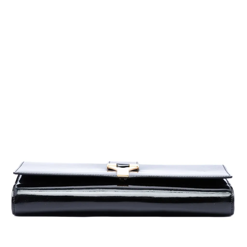 Saint Laurent Patent Chyc Ligne Clutch Black Leather Very good - Inside View