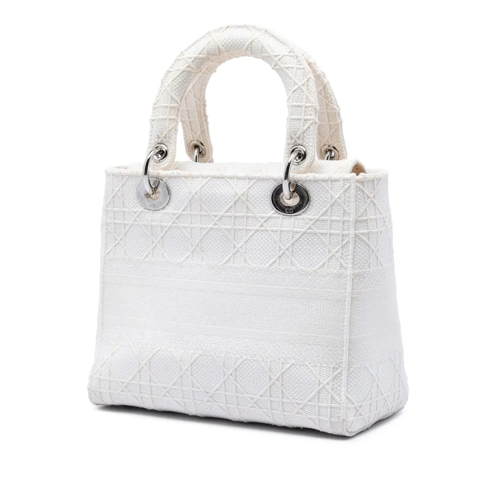 Dior Medium Canvas Cannage Lady D Lite White Very good - Back View