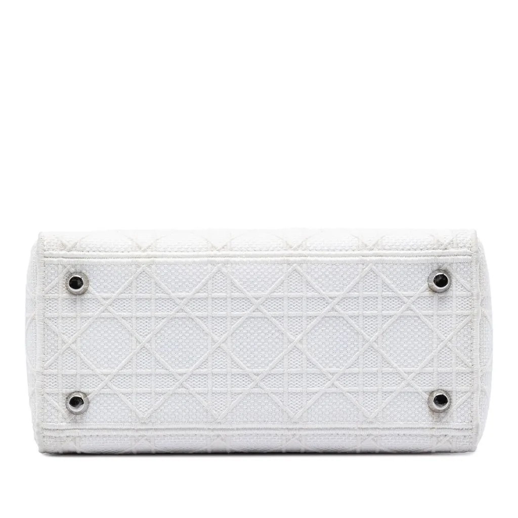 Dior Medium Canvas Cannage Lady D Lite White Very good - Inside View