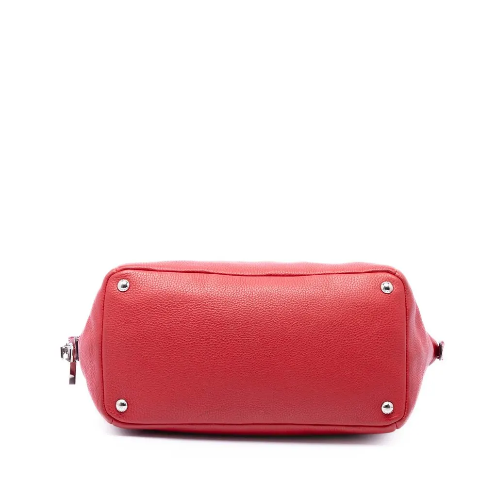 Prada Vitello Daino Double Handle Satchel Red Leather Very good - Inside View