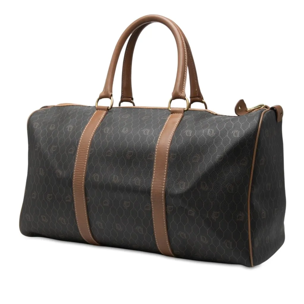 Dior Honeycomb Coated Canvas Travel Bag Black Very good - Back View