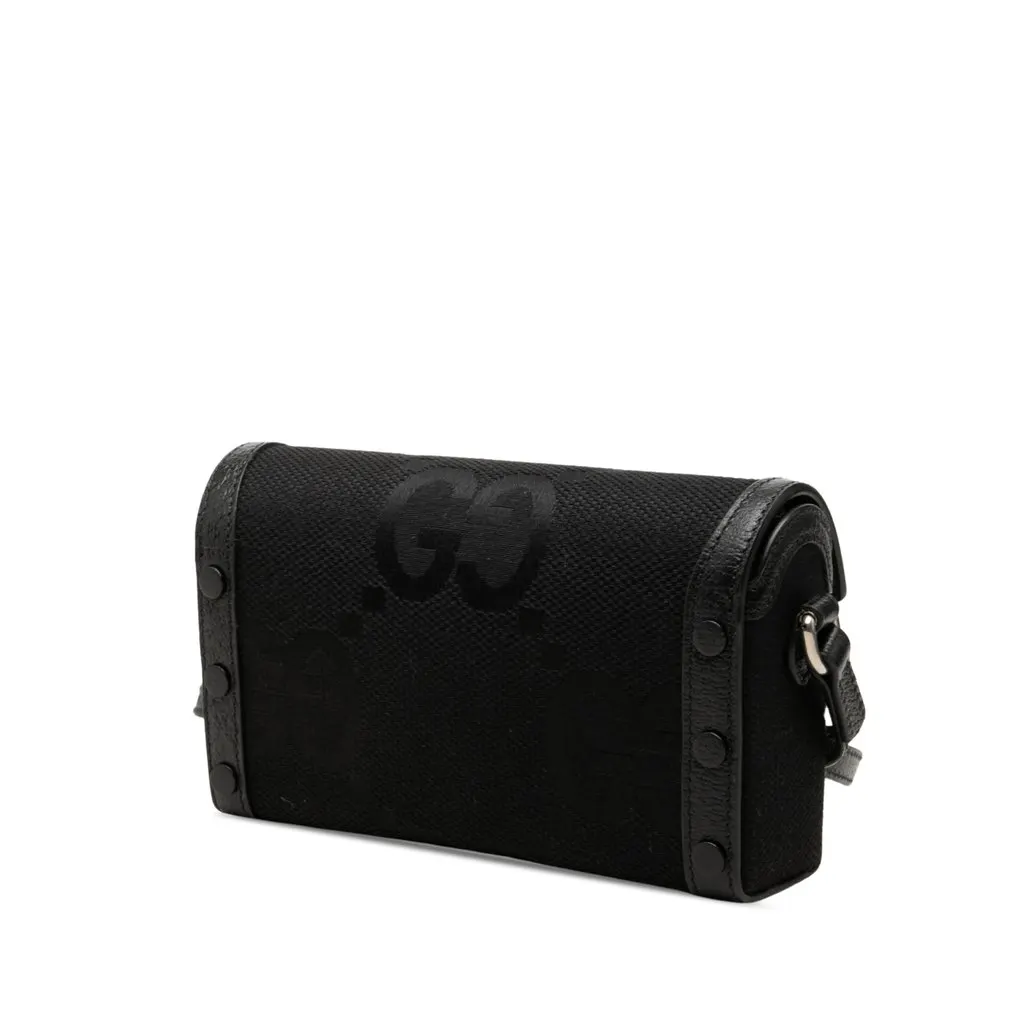Gucci Mini Jumbo GG Canvas Horsebit 1955 Crossbody Black Canvas Very good - Back View
